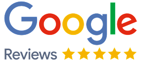 Google Reviews with five gold stars